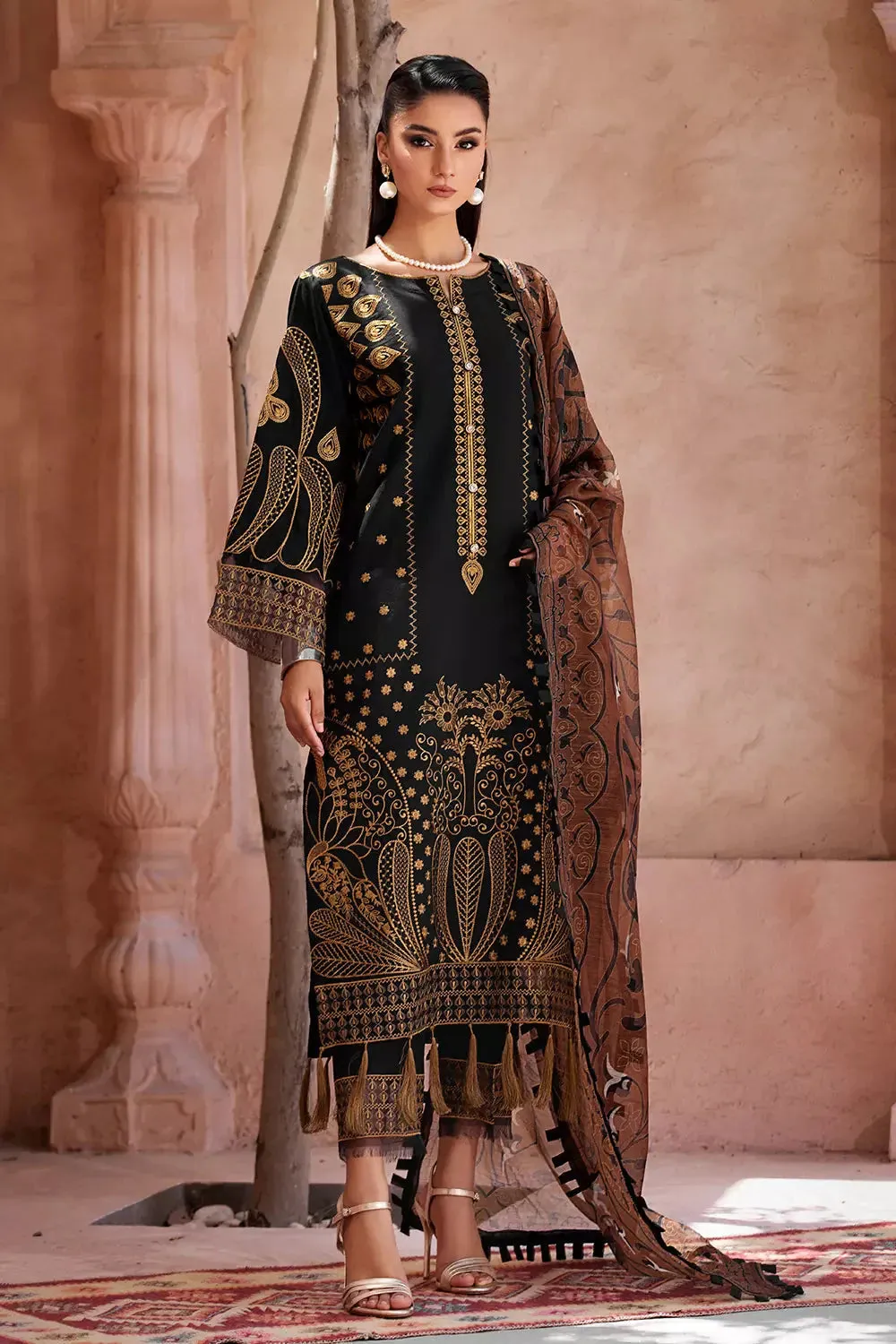 3PC Embroidered Unstitched Jacquard Suit KCNE-2618