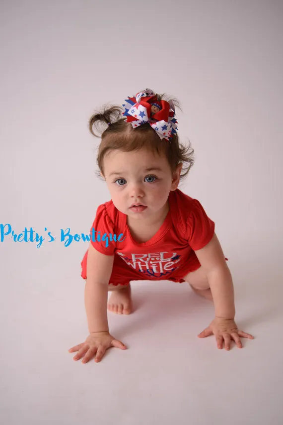 4th of July Baby Girl Summer Romper- Fourth of July girls shirt -- Girls outfit bodysuit/shirt/romper-- Red white & Blue y'all