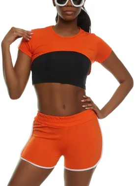 Active Cropped Tee and Tank Top Set