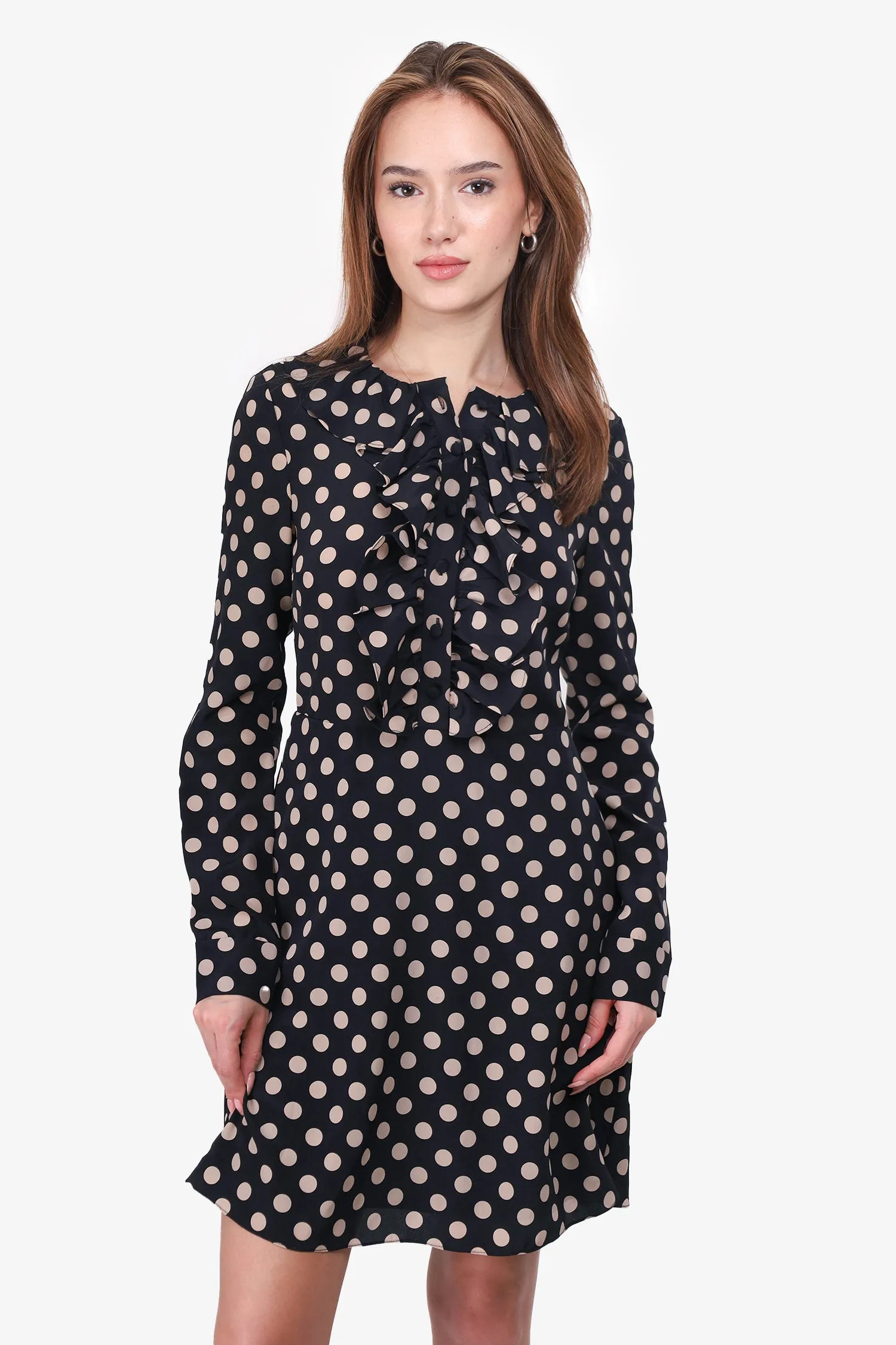 Alexis Black/White Polka-Dot Mini Dress Size XS