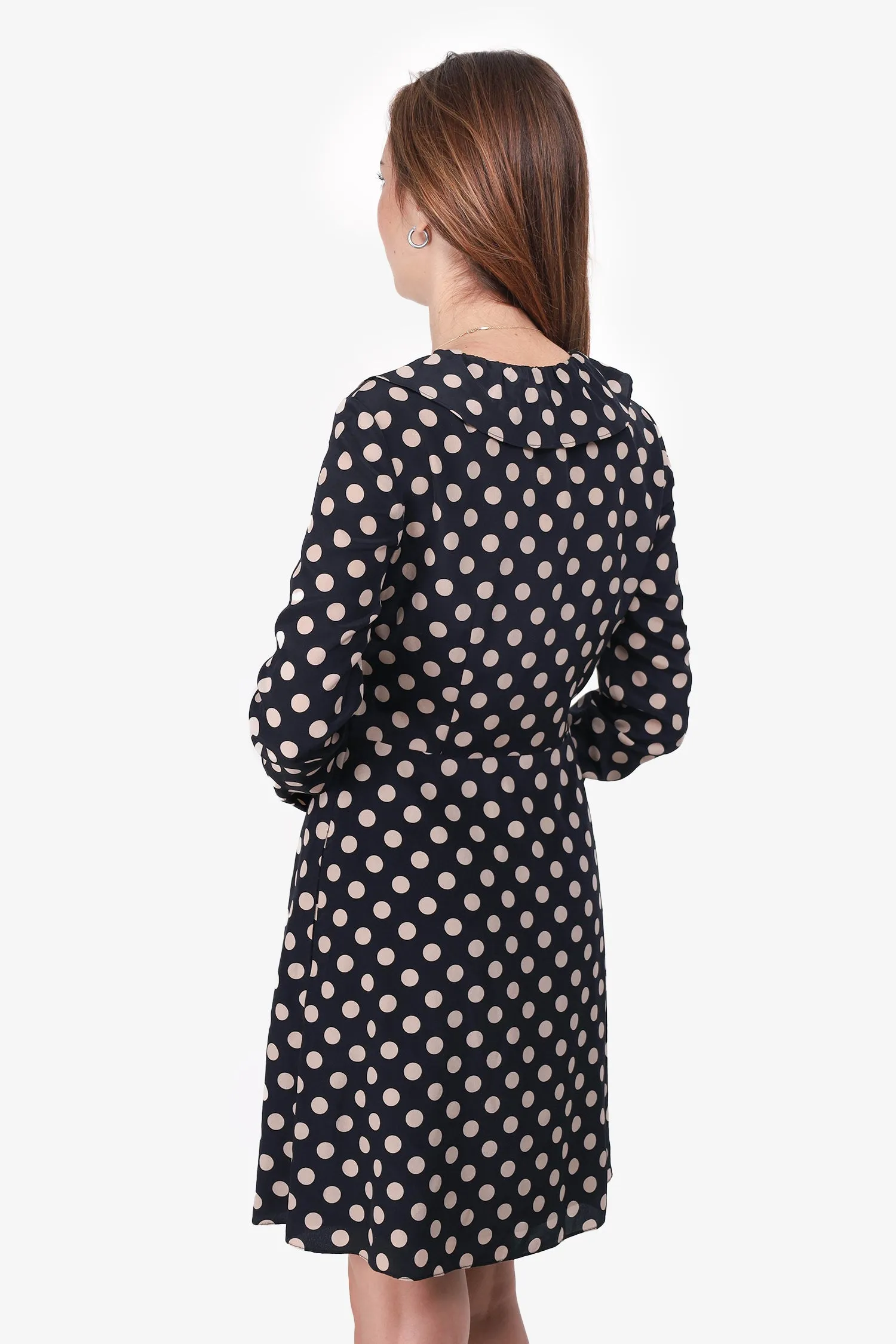 Alexis Black/White Polka-Dot Mini Dress Size XS