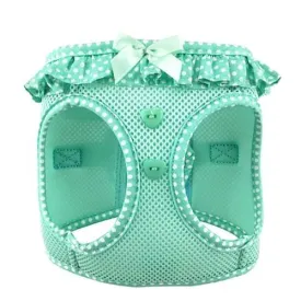 American River Dog Harness Teal Polka Dot