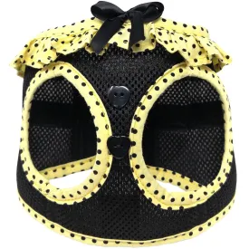 American River Dog Harness Yellow And Black Polka Dot