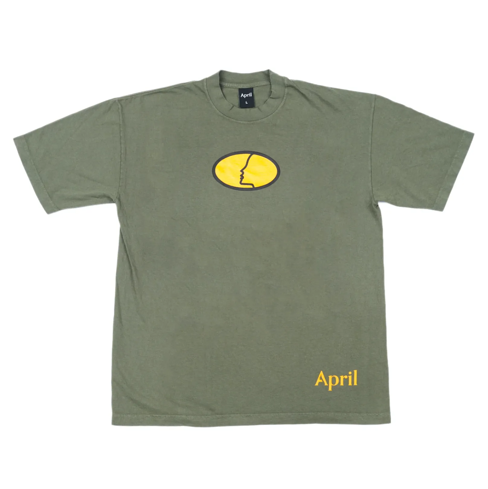 APRIL THE FACE TEE ARMY GREEN