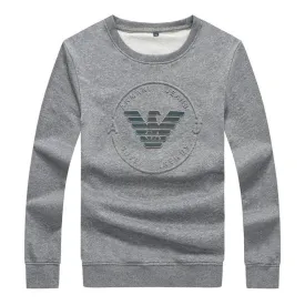 Armani Jeans Men's Round Logo Sweatshirt-Grey