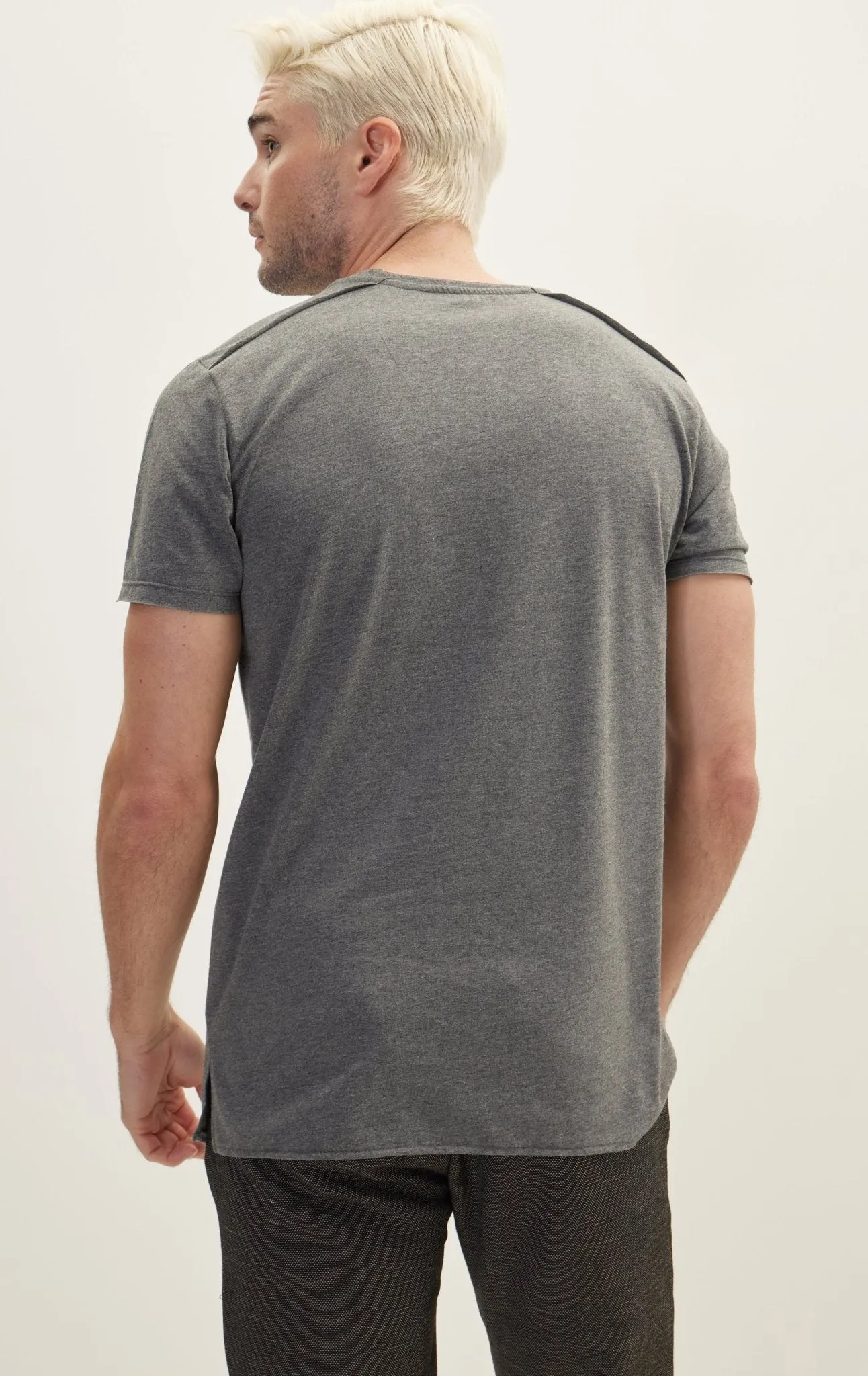 Asymmetric Cut T-Shirt - Anthracite