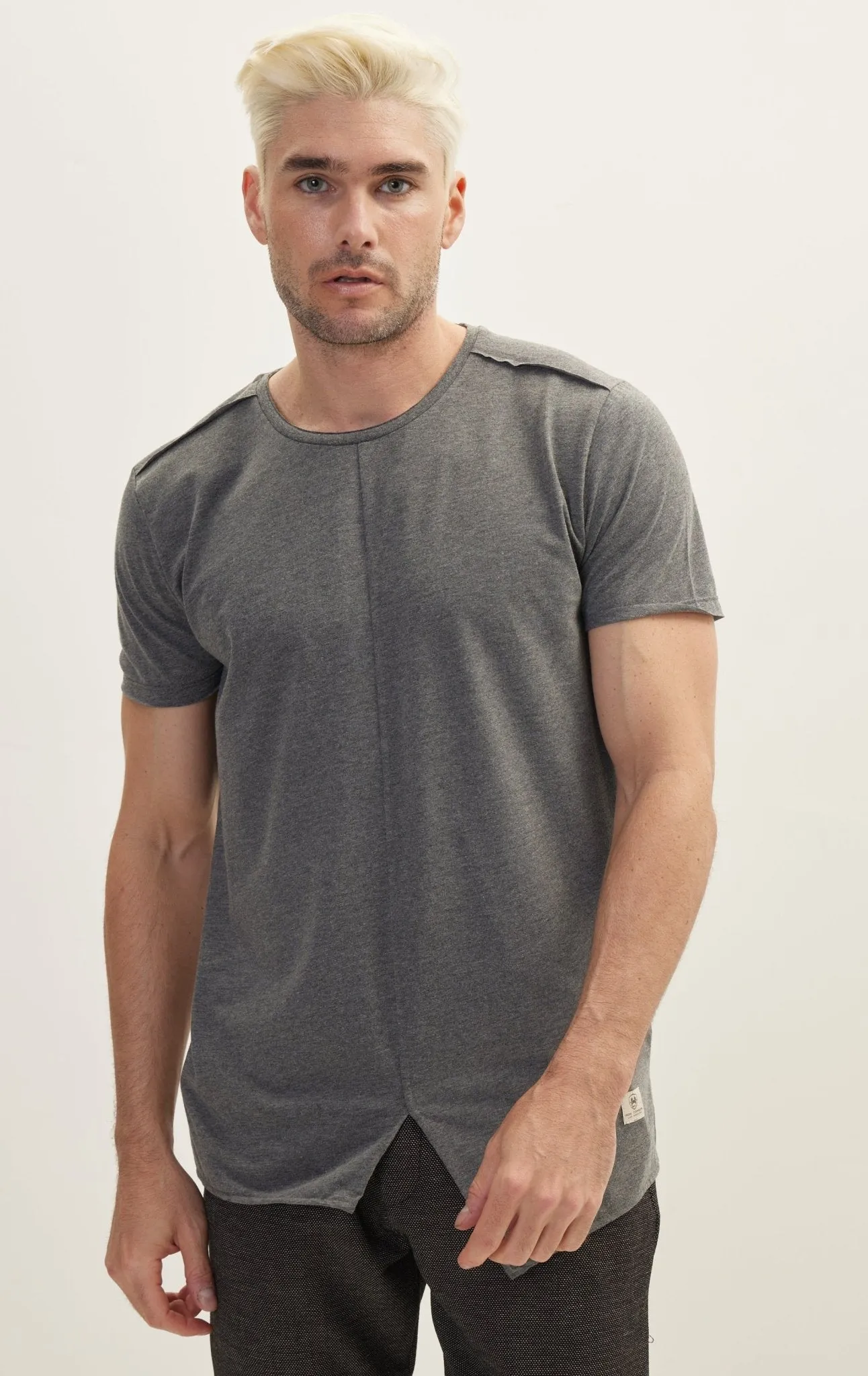 Asymmetric Cut T-Shirt - Anthracite