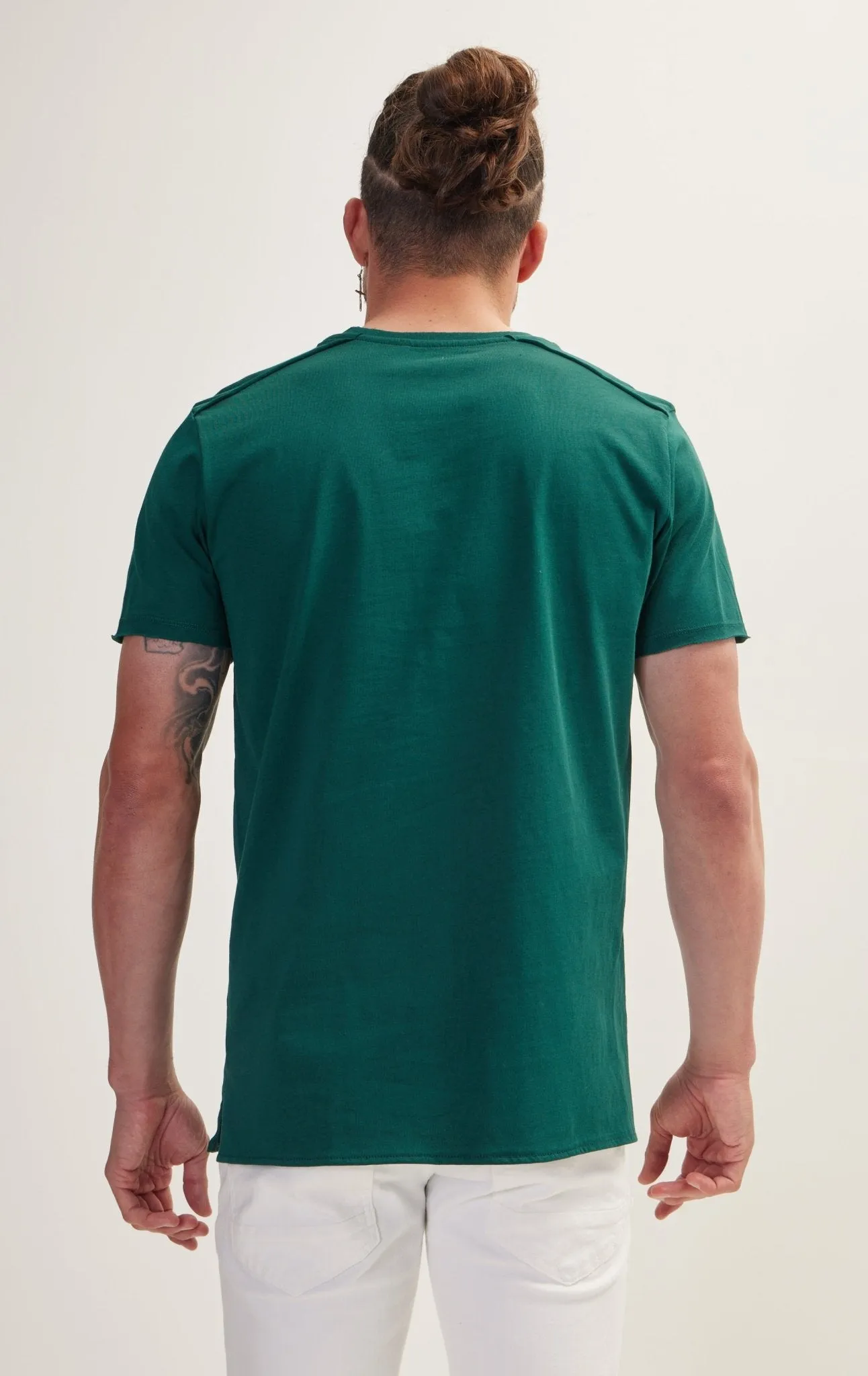Asymmetric Cut T-Shirt - Dark Forest