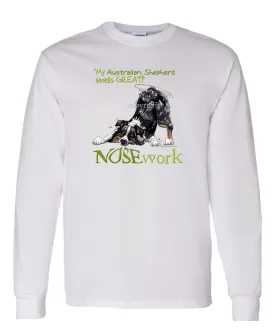 Australian Shepherd  Black Tri - Nosework - Long Sleeve T-Shirt