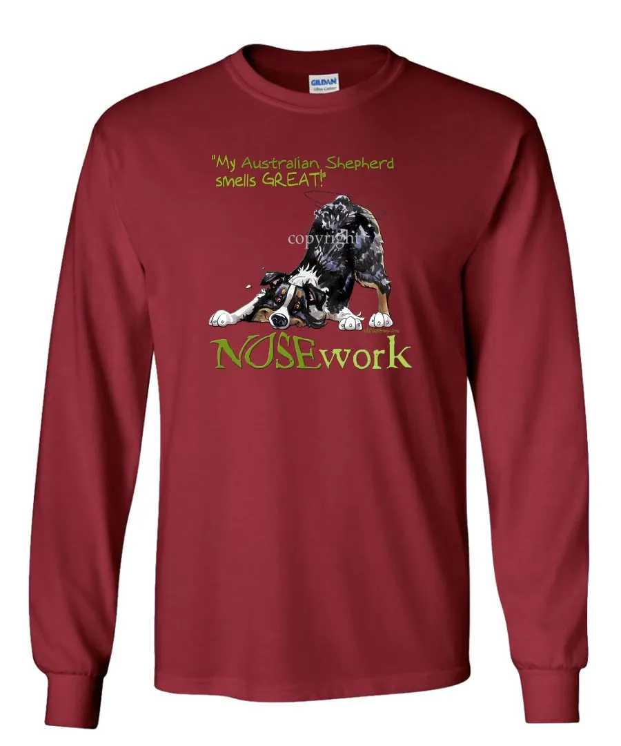 Australian Shepherd  Black Tri - Nosework - Long Sleeve T-Shirt