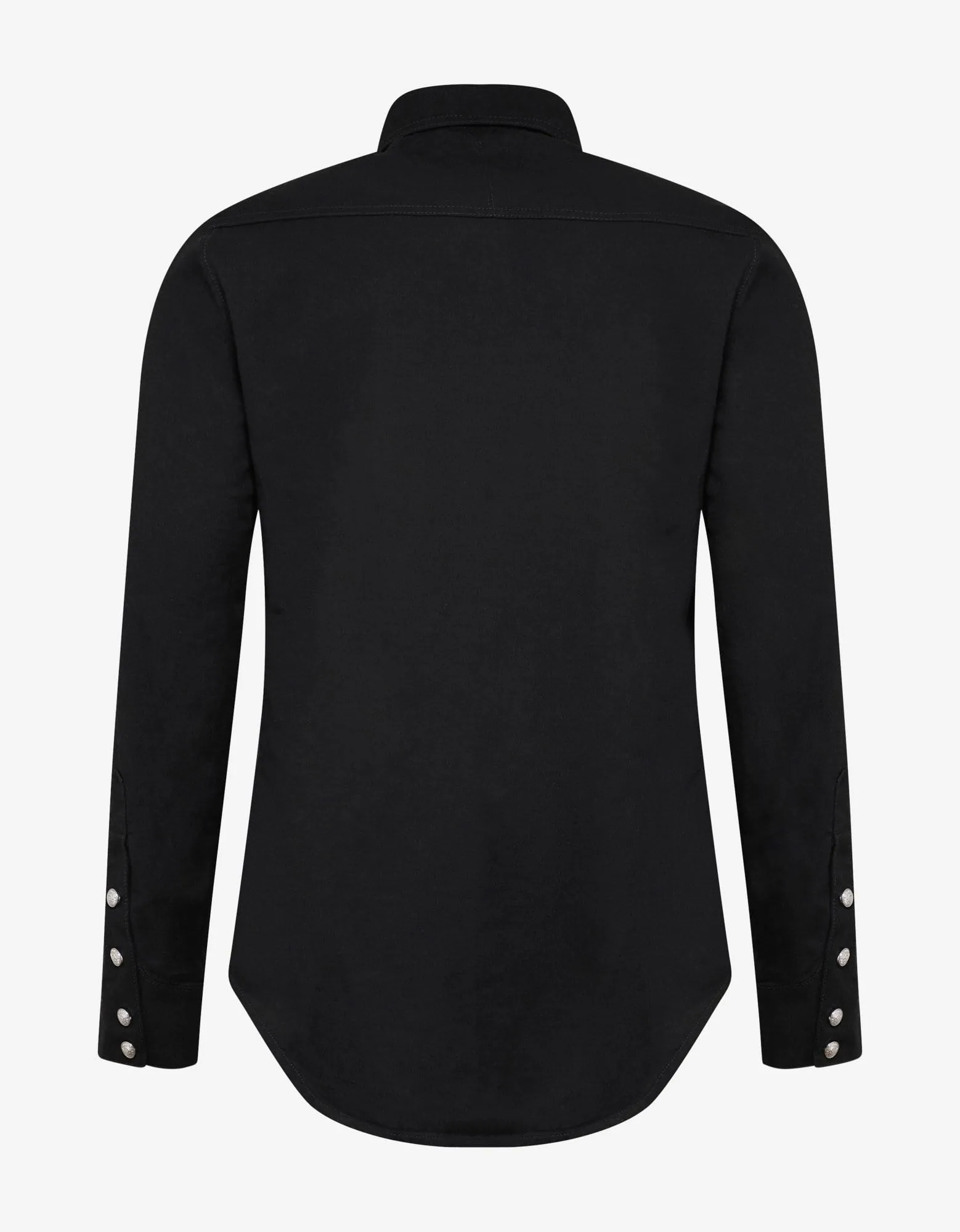 Balmain Black Logo Medallion Denim Shirt