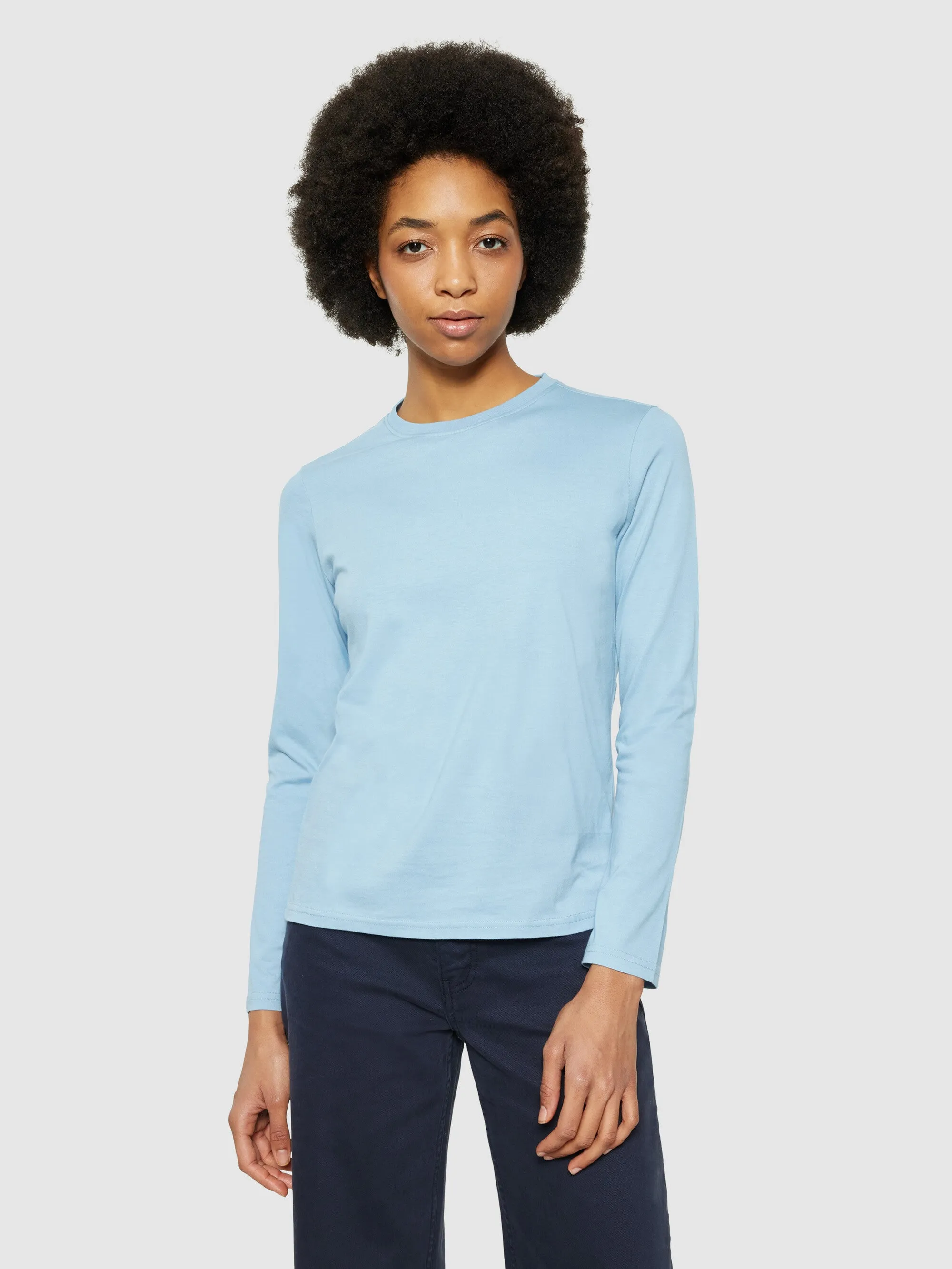 Basic pima cotton long sleeve t-shirt - GOTS/Vegan - Glacier Lake