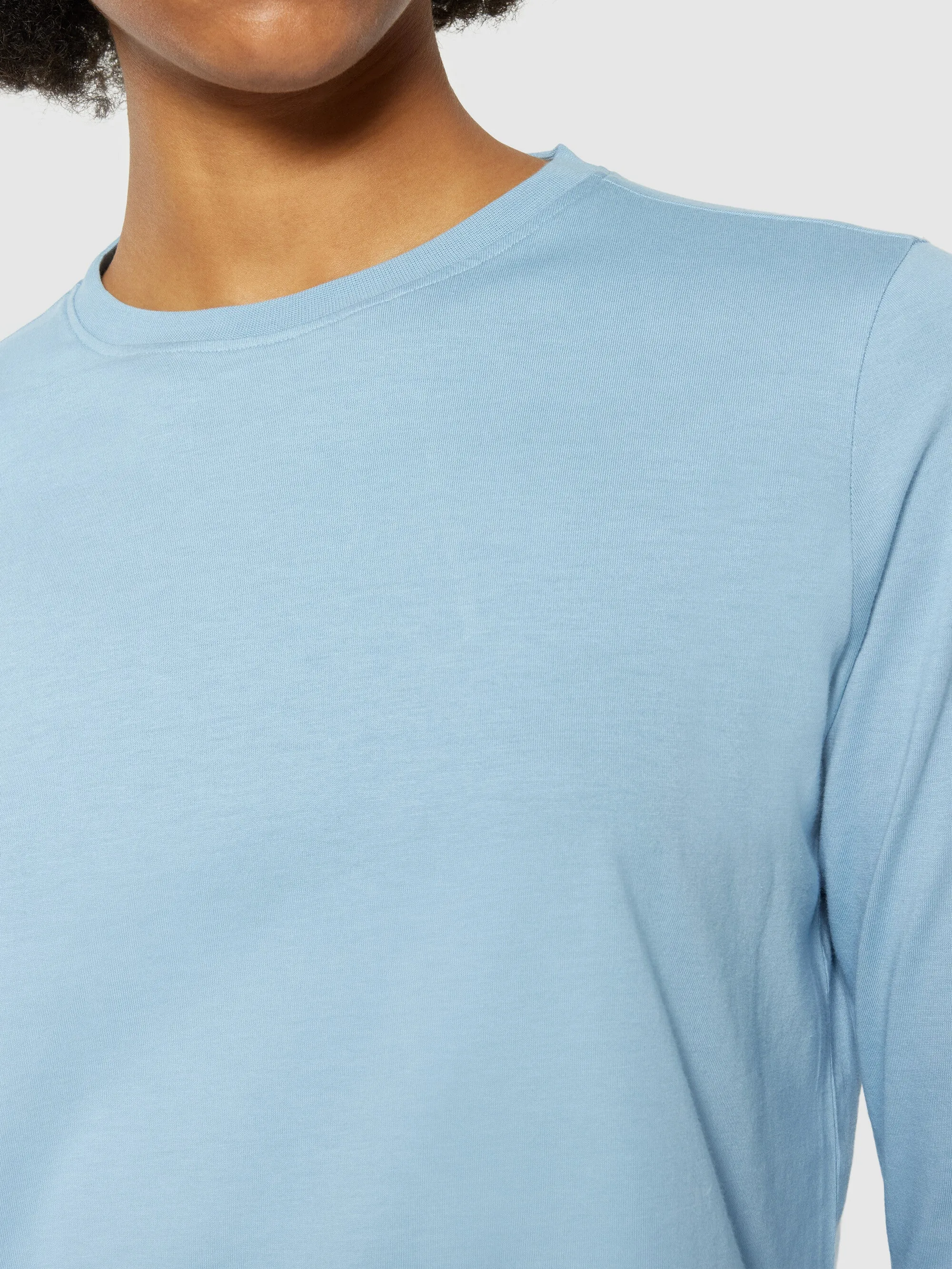 Basic pima cotton long sleeve t-shirt - GOTS/Vegan - Glacier Lake