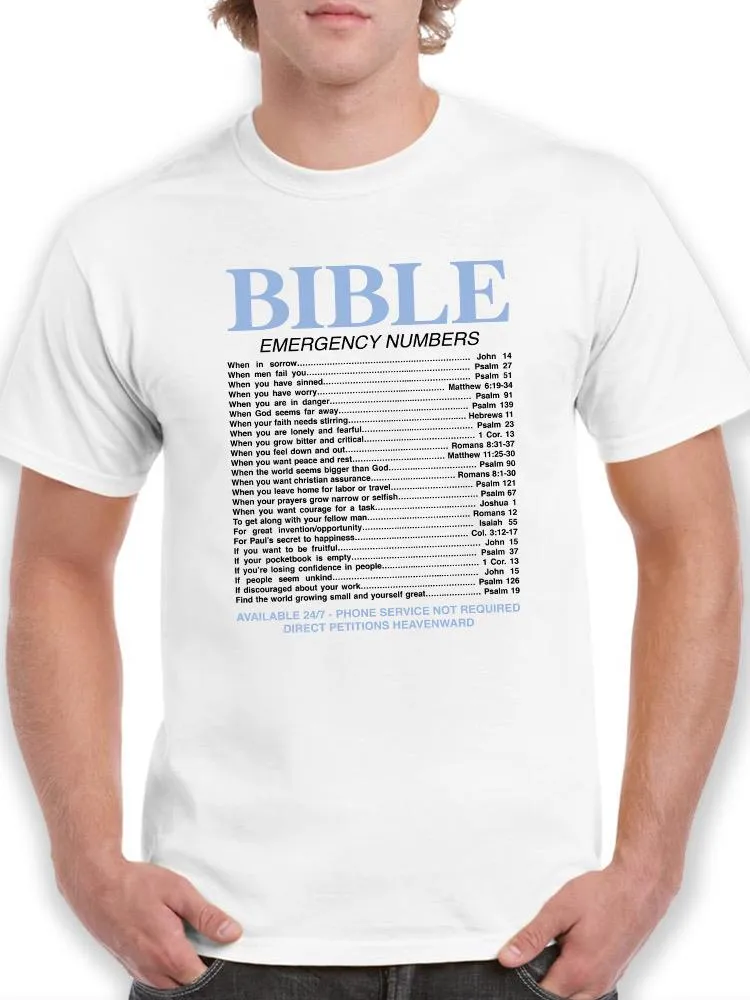 Bible Emergency Numbers T-shirt -SmartPrintsInk Designs