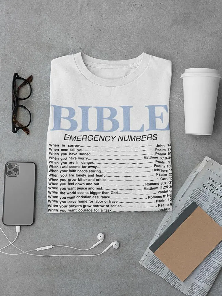 Bible Emergency Numbers T-shirt -SmartPrintsInk Designs