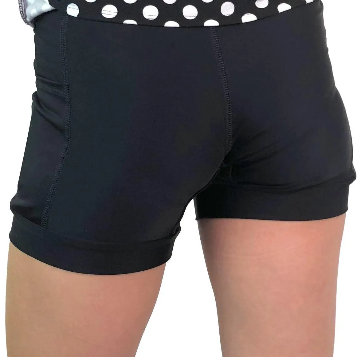 Black and Polka Dot Athletic Flutter Skort