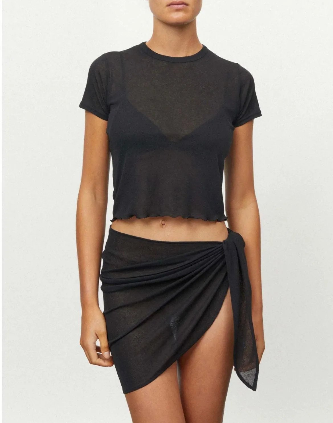 Black Short Sleeved Mesh T-shirt