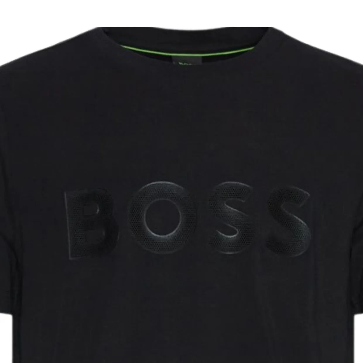 BOSS Regular fit Mesh Effect Logo Black T-Shirt