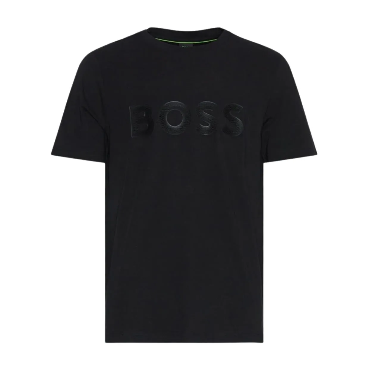 BOSS Regular fit Mesh Effect Logo Black T-Shirt