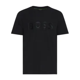 BOSS Regular fit Mesh Effect Logo Black T-Shirt