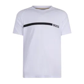 BOSS Slim Fit Contrast Logo White T-Shirt