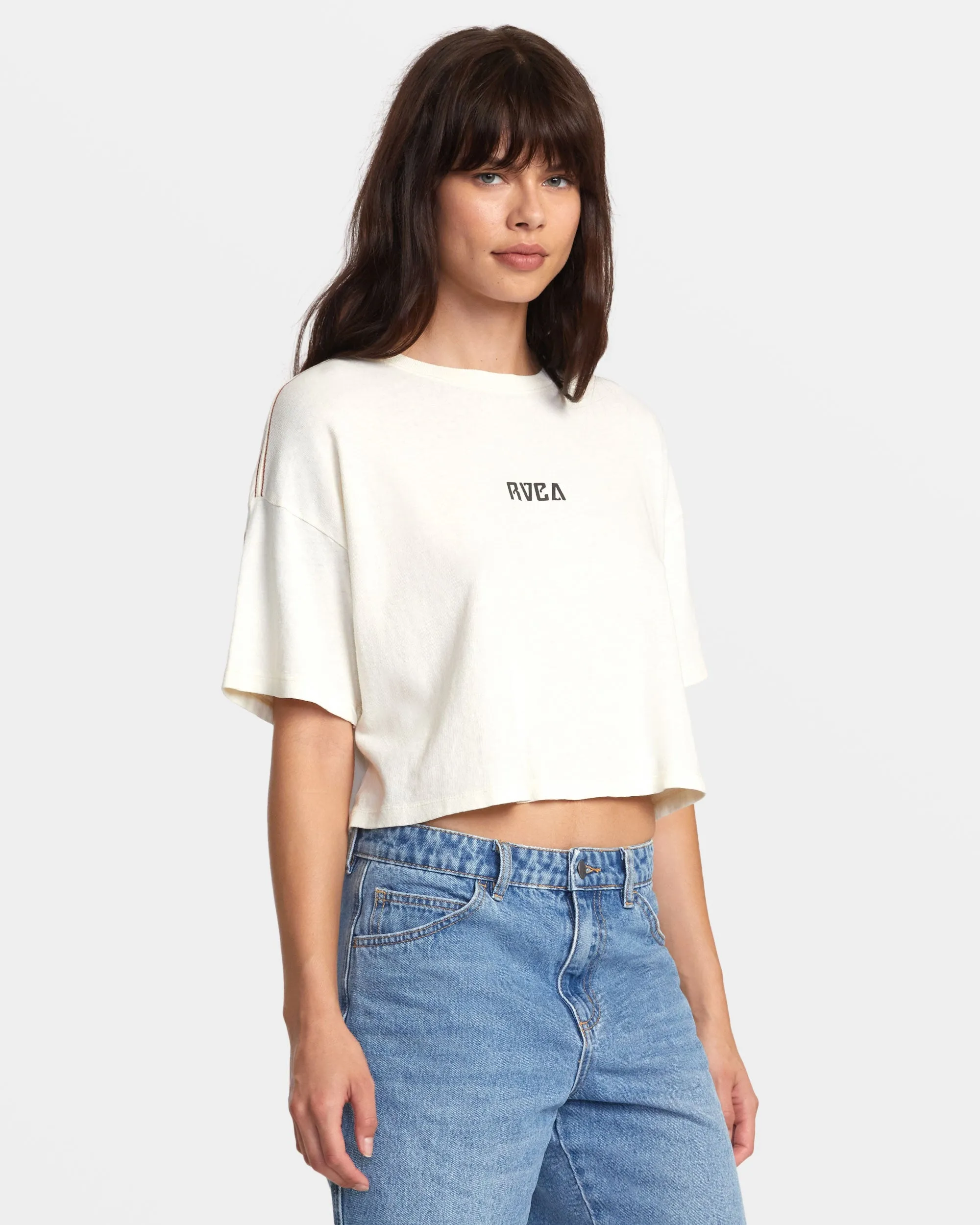 Boyfriend Crop Tee 2 T-Shirt - Latte