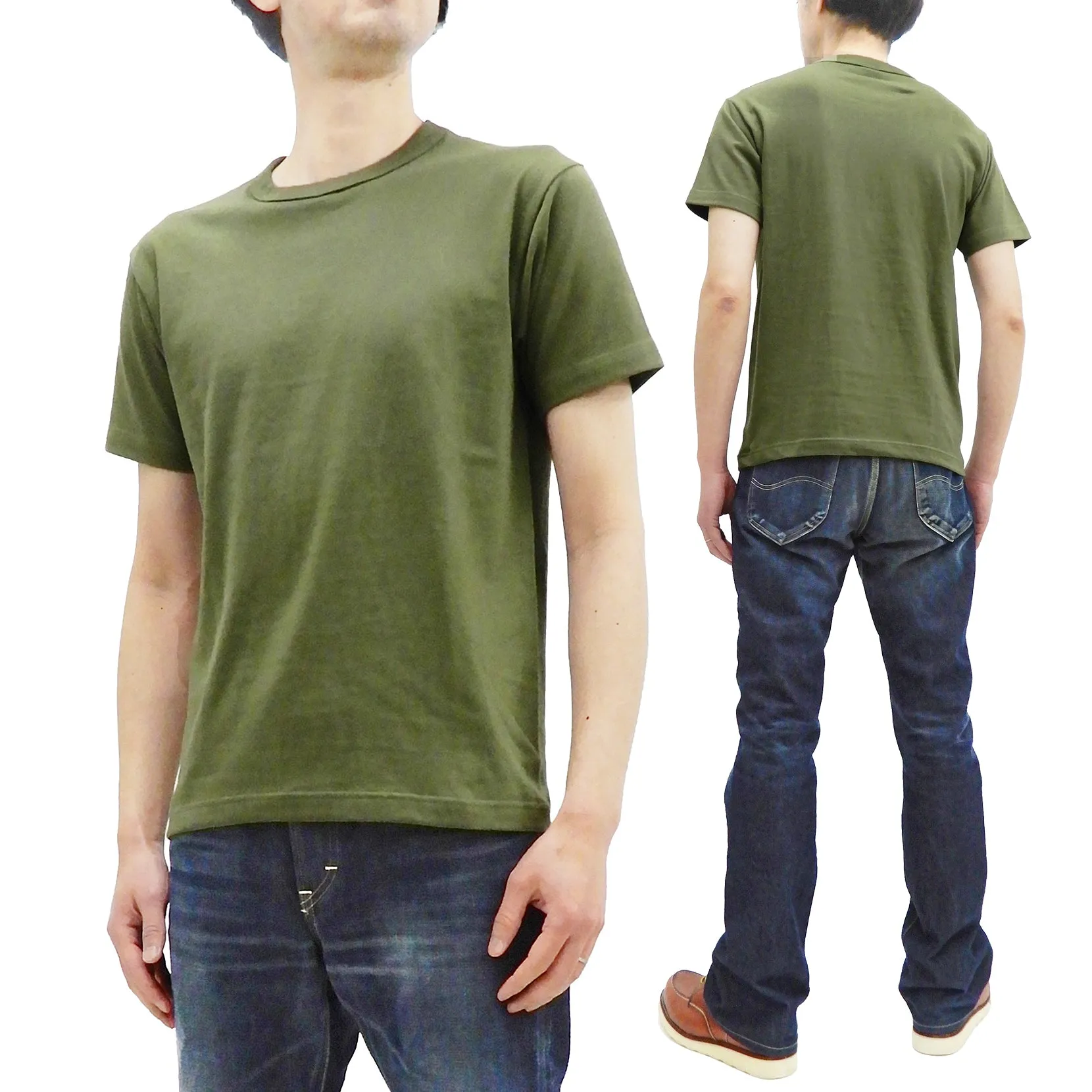 Buzz Rickson T-shirt Men's Plain T shirt Short Sleeve Loopwheel Tee BR78960 149 Olive