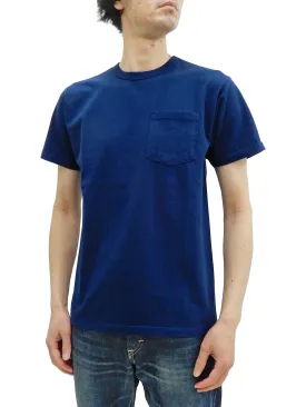 Buzz Rickson T-shirt Men's Short Sleeve Loopwheel Plain Pocket Tee BR78711 Navy-Blue