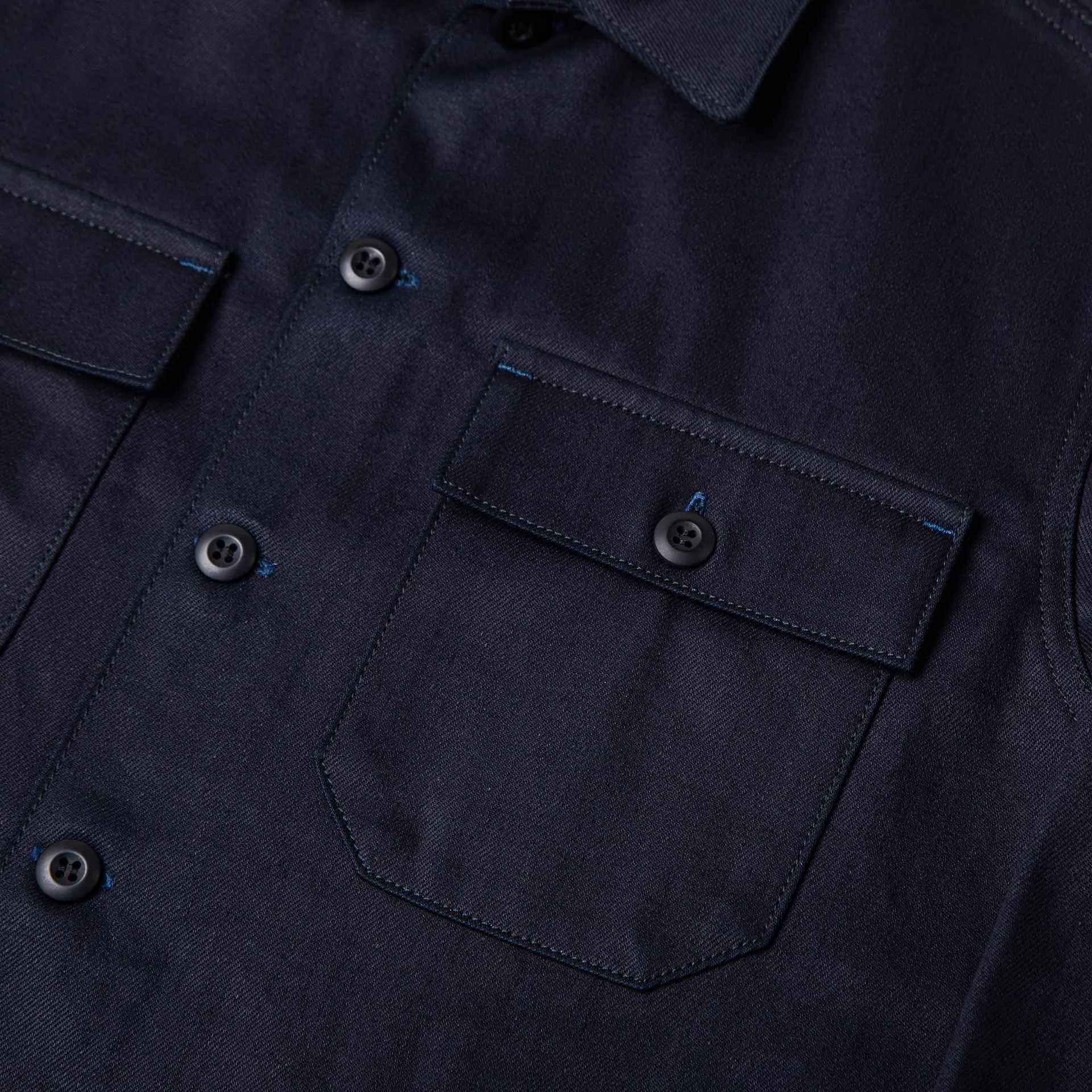 BWS-03 MILITARY OVERSHIRT 12 oz. midnight blue selvedge