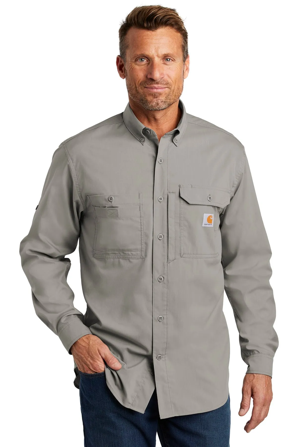 Carhartt Force Ridgefield Solid Long Sleeve Shirt. CT102418