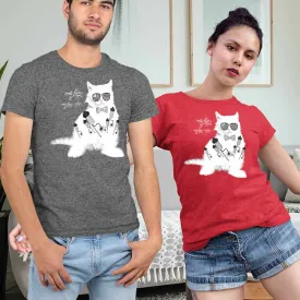 Cat graphic print unisex t-shirt