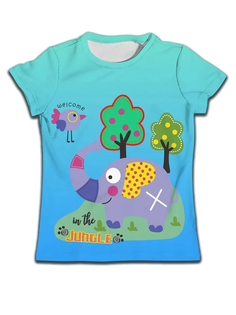 Children's T-shirt with Cute Cartoon Cat Pattern