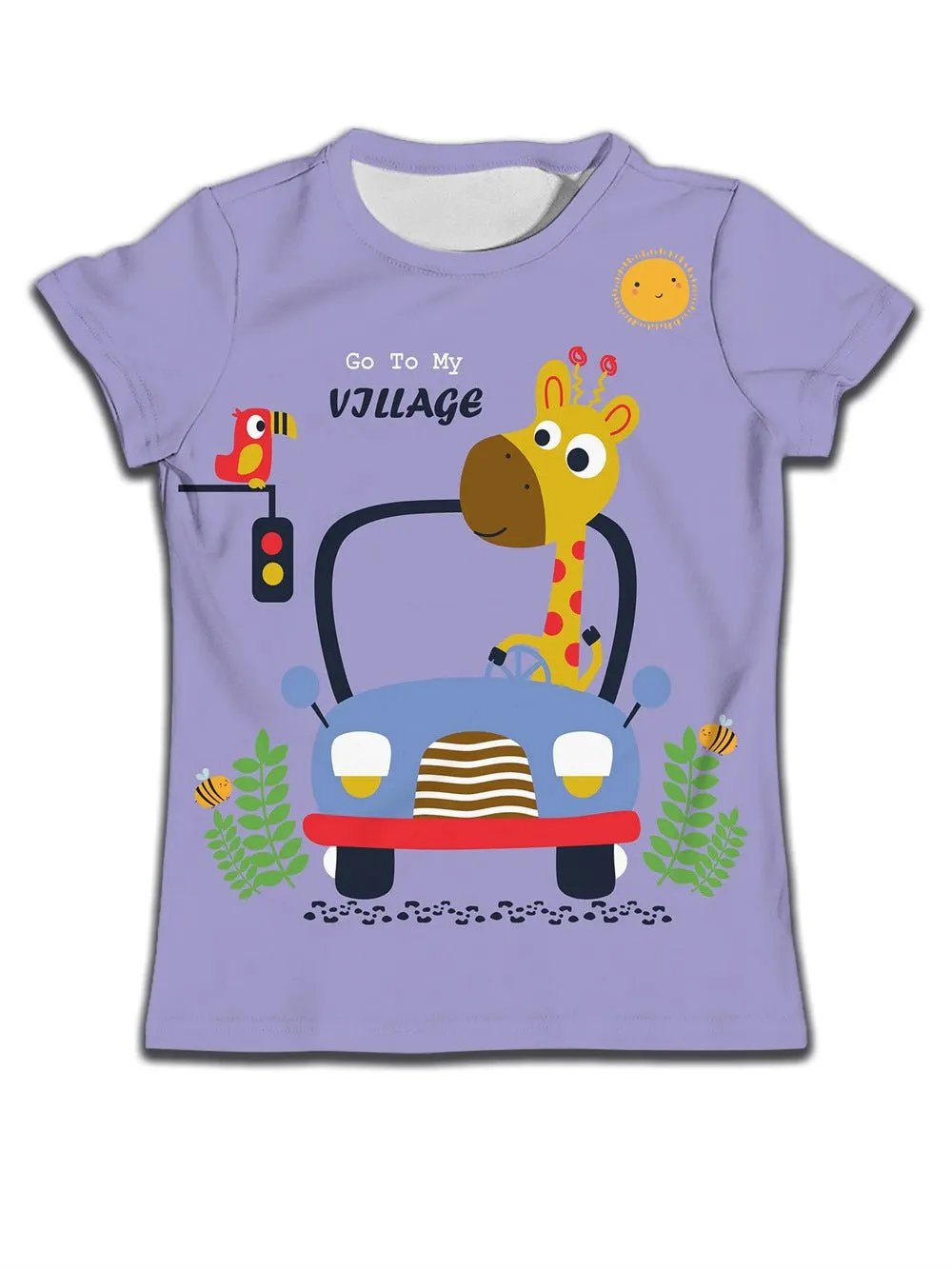 Children's T-shirt with Cute Cartoon Cat Pattern