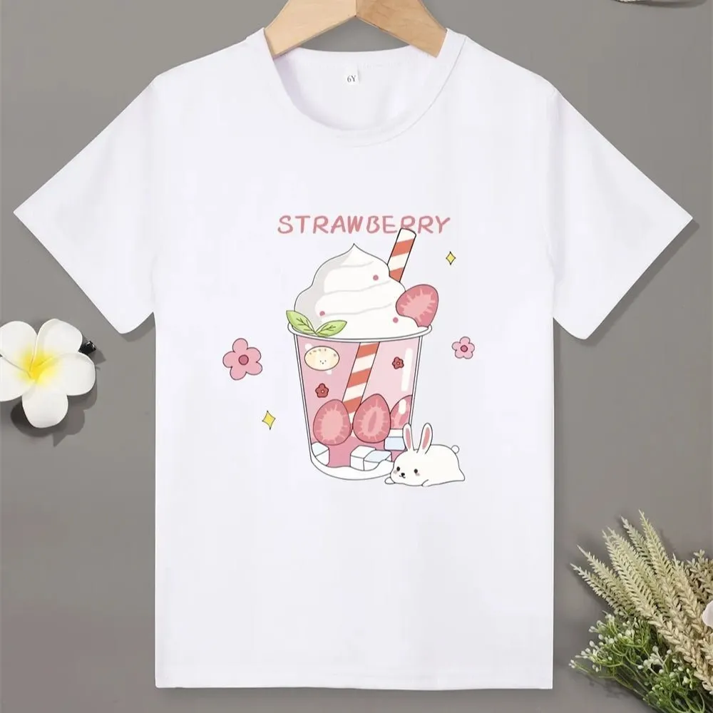 Children's T-shirt with Cute Cartoon Cat Pattern