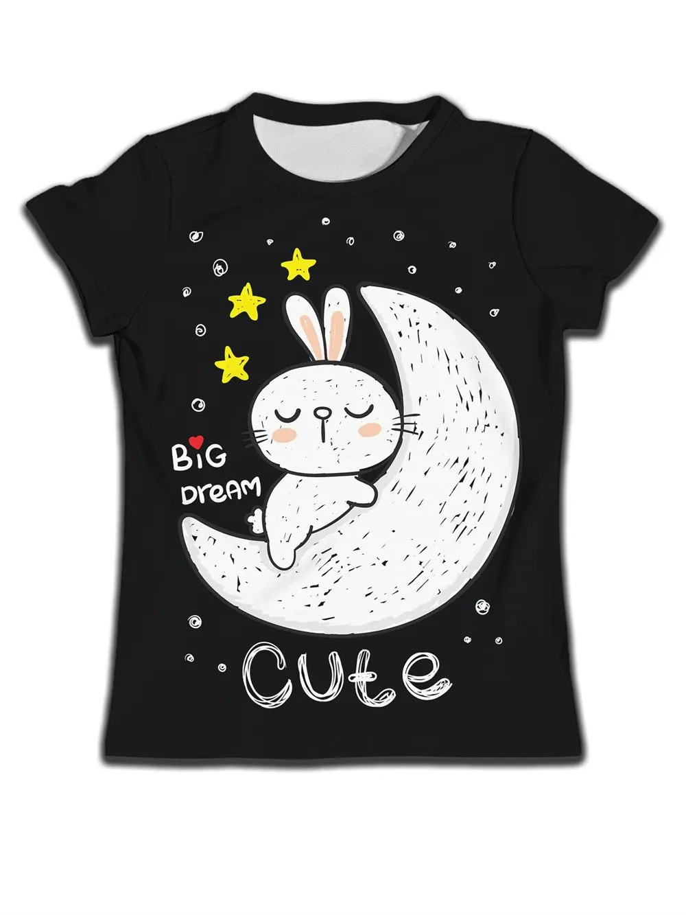 Children's T-shirt with Cute Cartoon Cat Pattern