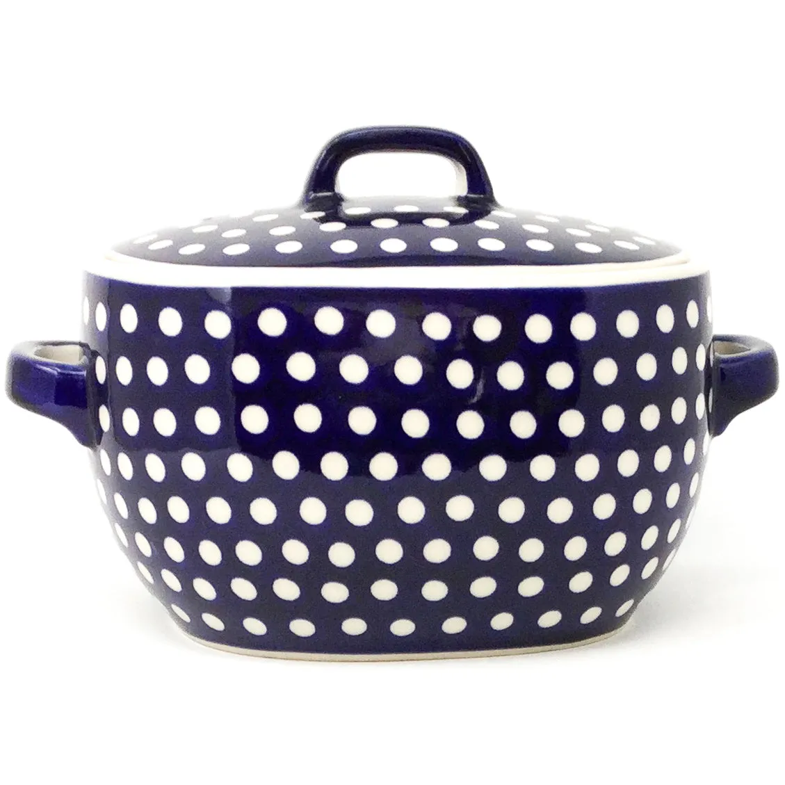 Covered Keeper 3 qt in White Polka-Dot