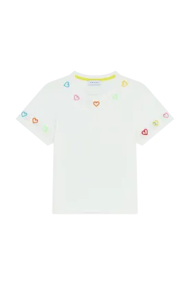 Cut-Out Heart Trim T-Shirt