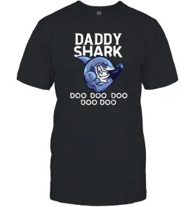 Daddy Shark Doo Doo shirt gift for lover papa father's day Men Cotton T-Shirt