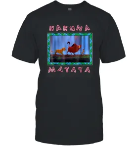 Disney Lion King Hakuna Matata Pattern Square Men Cotton T-Shirt