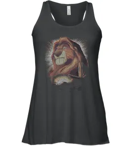 Disney Lion King Mufasa Pride Rock Dot Art Retro Portrait Women Racerback Tank