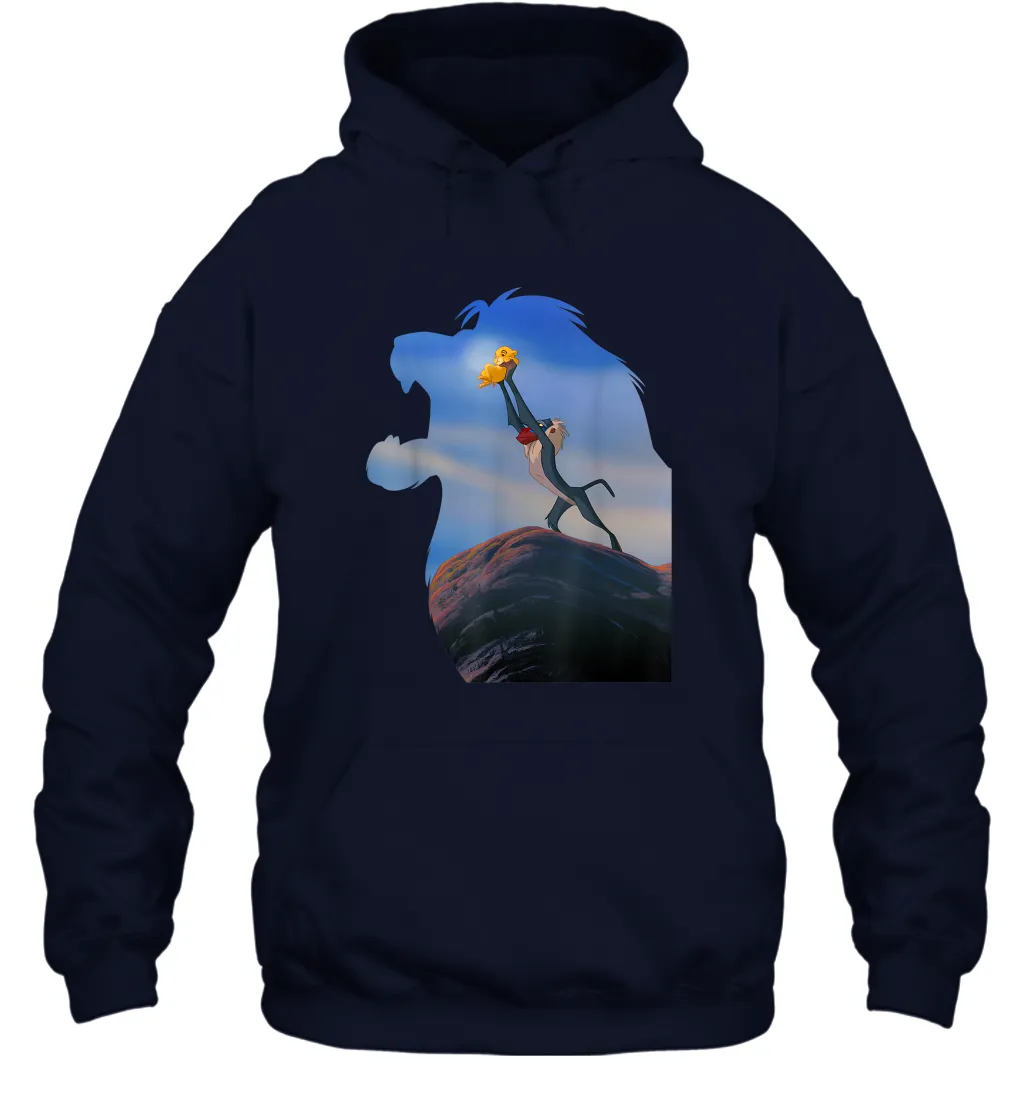 Disney Lion King Mufasa Silhouette Pride Rock Rafiki Simba Unisex Hooded Sweatshirt