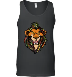 Disney Lion King Scar Pattern Fill Head Shot Portrait Men Cotton Tank Top