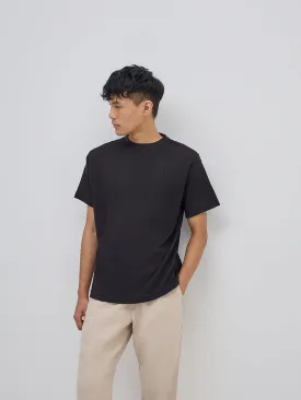 ETA Black Textured Slim-Fit T-Shirt