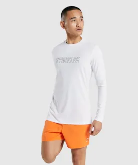 Gymshark Arrival Graphic Long Sleeve T-Shirt - White