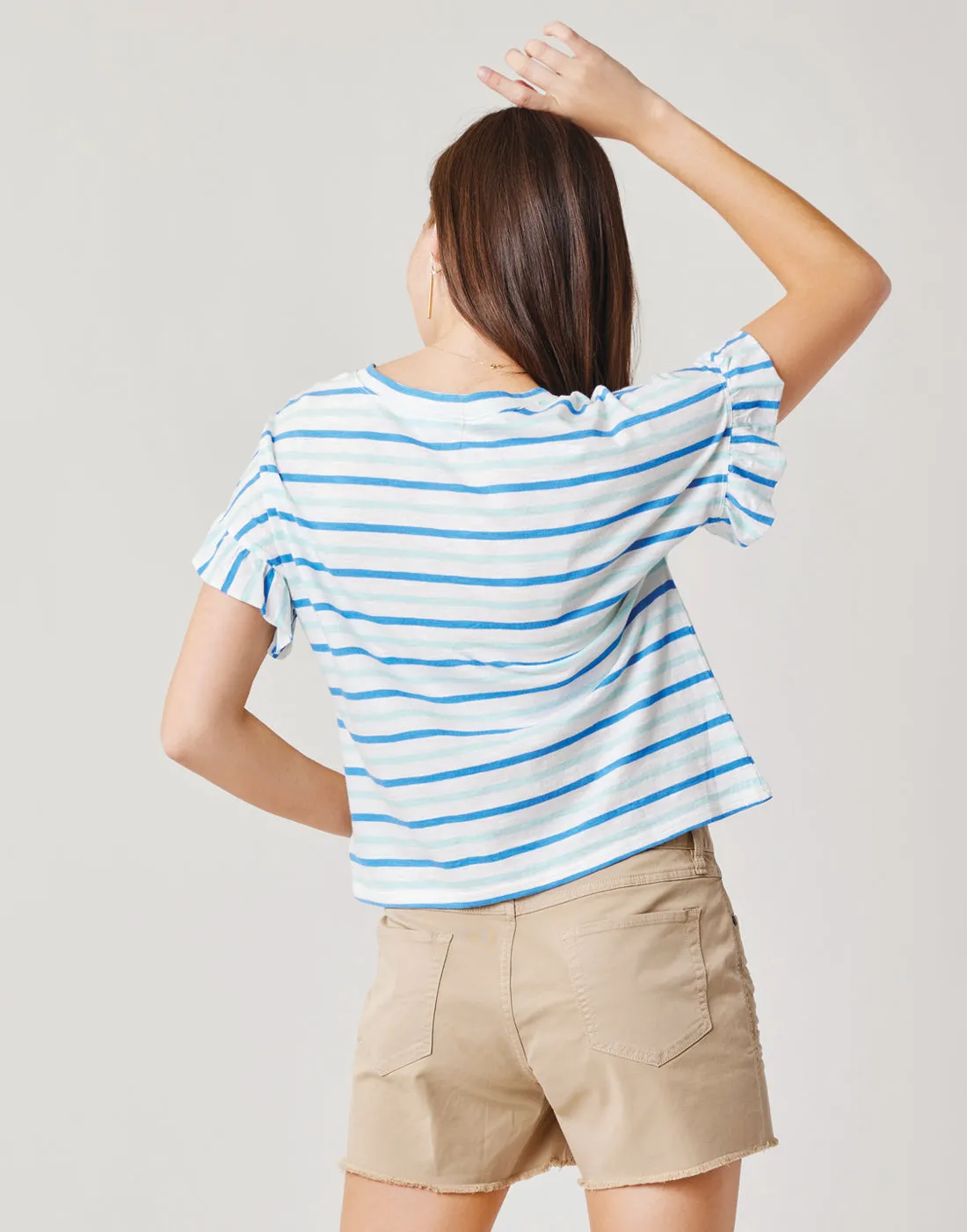 Hazel Top: Bluebay Stripe