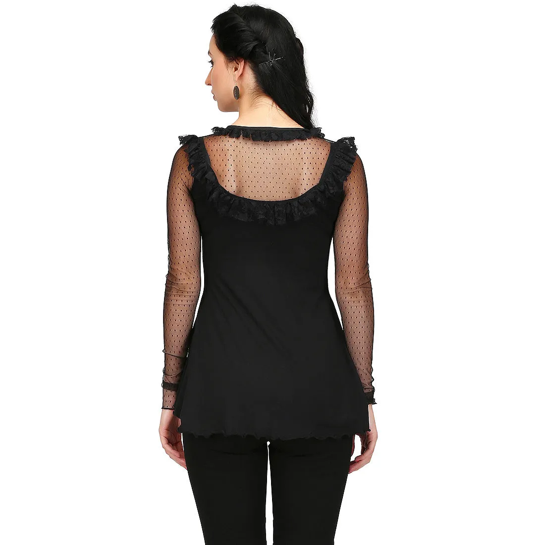 Johanna Black Gothic Knit Top