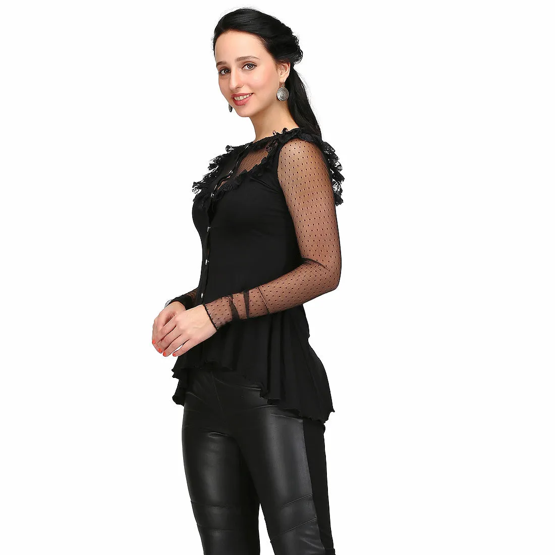 Johanna Black Gothic Knit Top