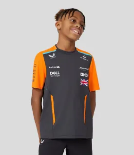 Junior McLaren Official Teamwear Set Up T-Shirt Lando Norris Formula 1 - Phantom/Papaya