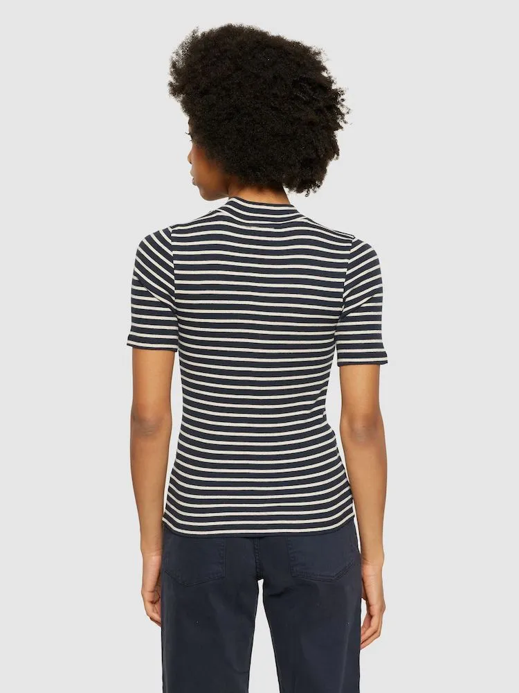 KCA 2010046 Striped rib t-shirt 8003 navy stripe women