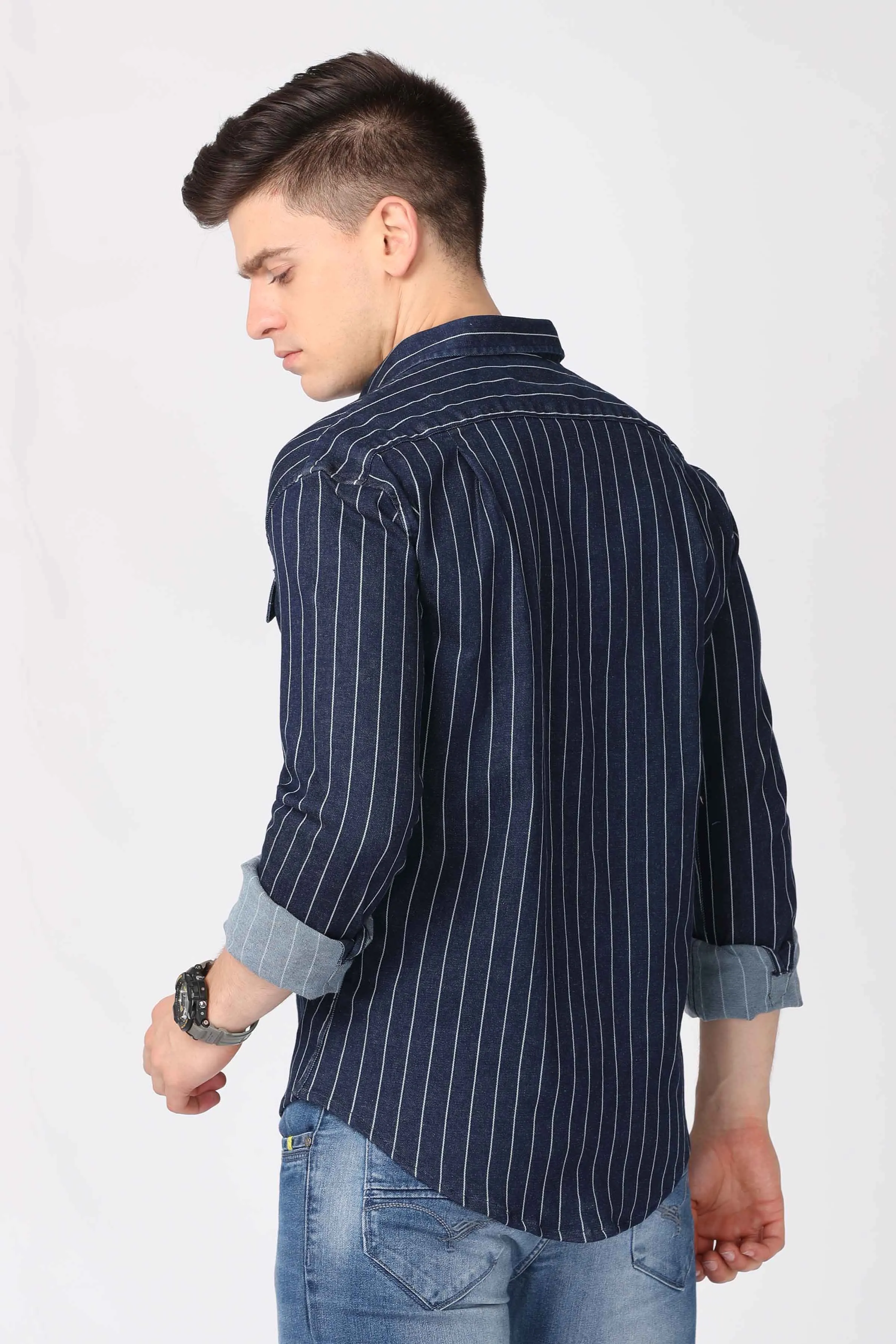 KEF Striped Denim Shirt